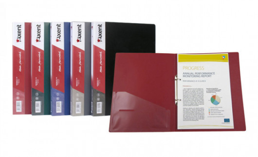 Папка А4, 25мм., 2кольца, пластик, внутренний карман, сер. Axent - фото 4