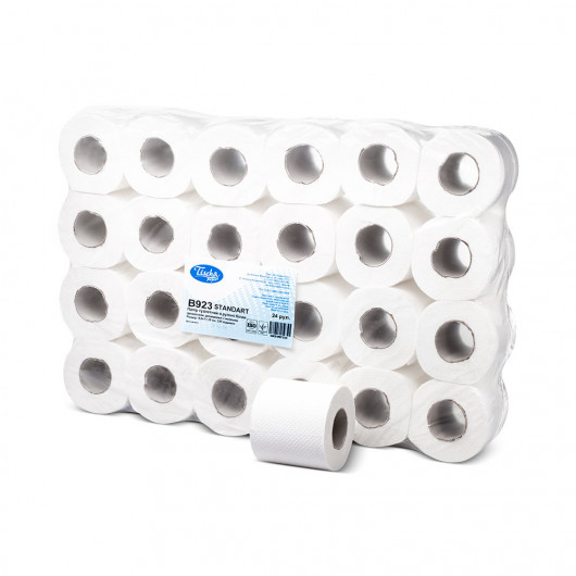 Папір туалетний Стандарт, 2-х шар., целюлоза, 230відр. (9*11,35см.), 24шт./уп., біл. (B923) Tischa Papier — фото 4