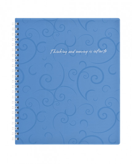 Тетрадь на спирали В5, 80л., клетка, Barocco, пластик. обложка, голуб. BuroMax - фото 3