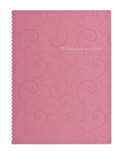 Тетрадь на спирали А4, 80л., клетка, Barocco, пластик. обложка, розов. BuroMax - фото 3