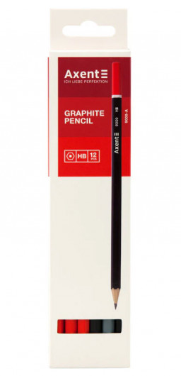 Карандаш простой графитный без резинки HB 9000-A, шестигранный Axent - фото 3