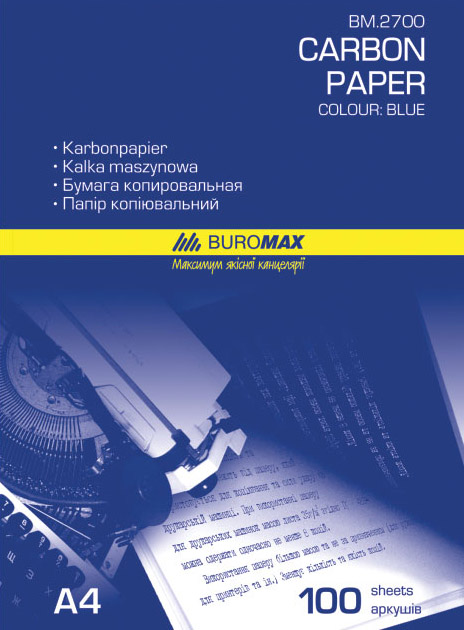 Копировальная бумага для письма ручкой 100шт./уп., син. BuroMax - фото 2