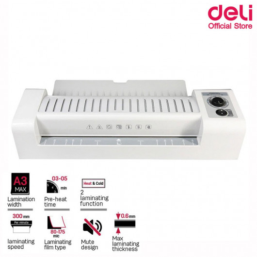 Ламінатор A3 Deli 3892,  щільність плівки 80-200мкм. DELI — фото 4