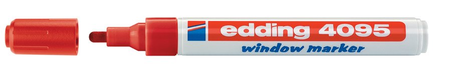 Маркер для окон 4095, круглое острие 2-3мм., красн. Edding - фото 8