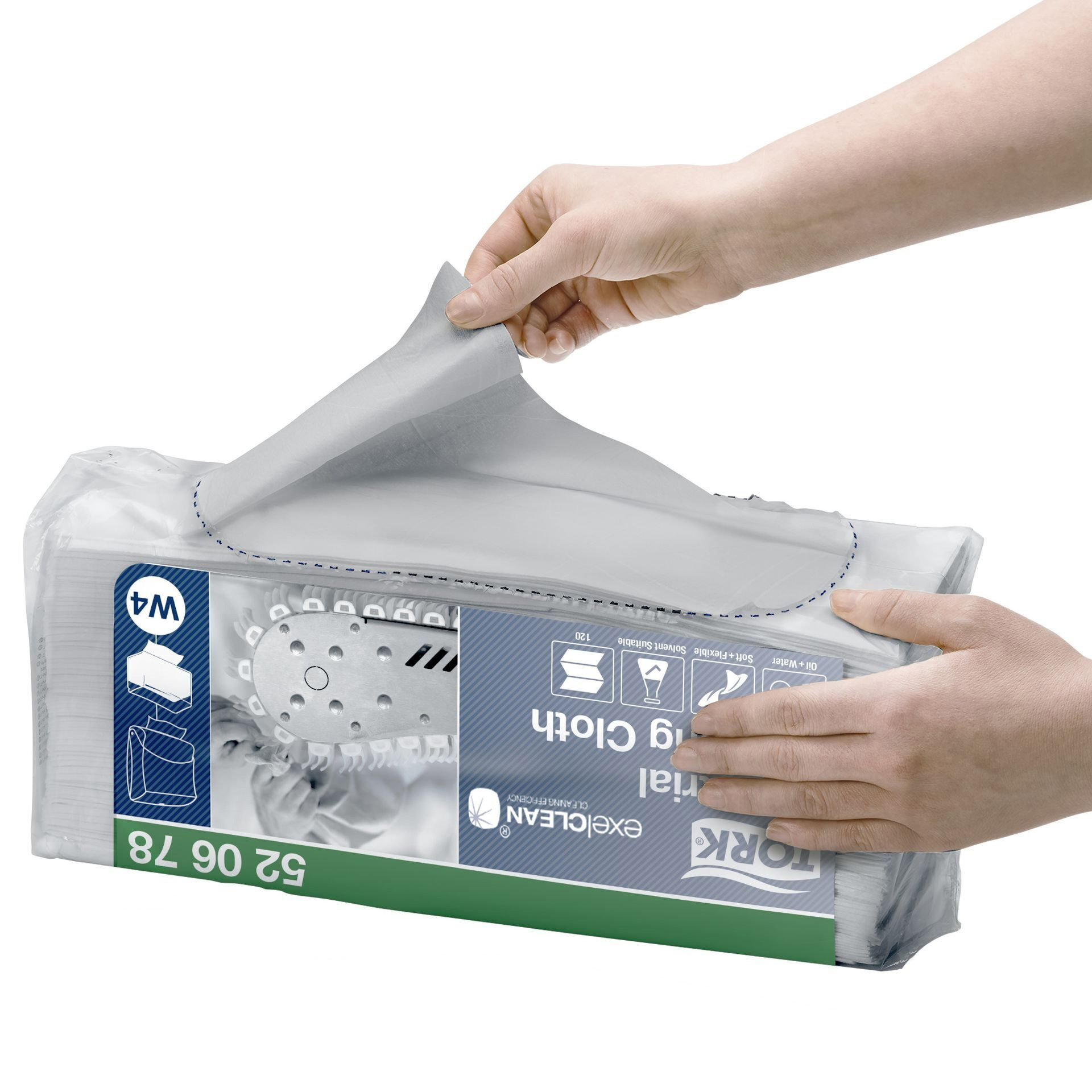 Протиральний матеріал універсальний Premium 520, 1-сл., 38,5*42,8см., 120шт./уп., сірий W4 Tork - фото 1