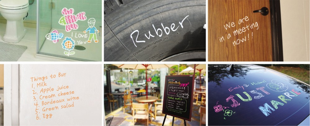 Маркер-мел для досок и стекла круглое острие 1-8мм., черн. Mungyo - фото 1