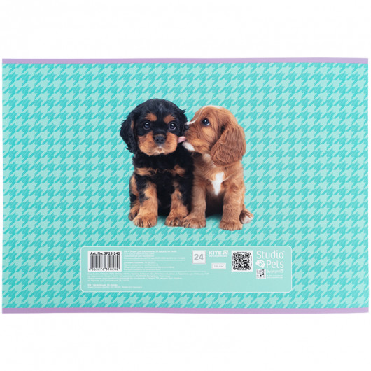 Зошит для малювання, 24 арк., скоба, софт тач + УФ лак, Studio Pets (SP25-242) Kite — фото 9
