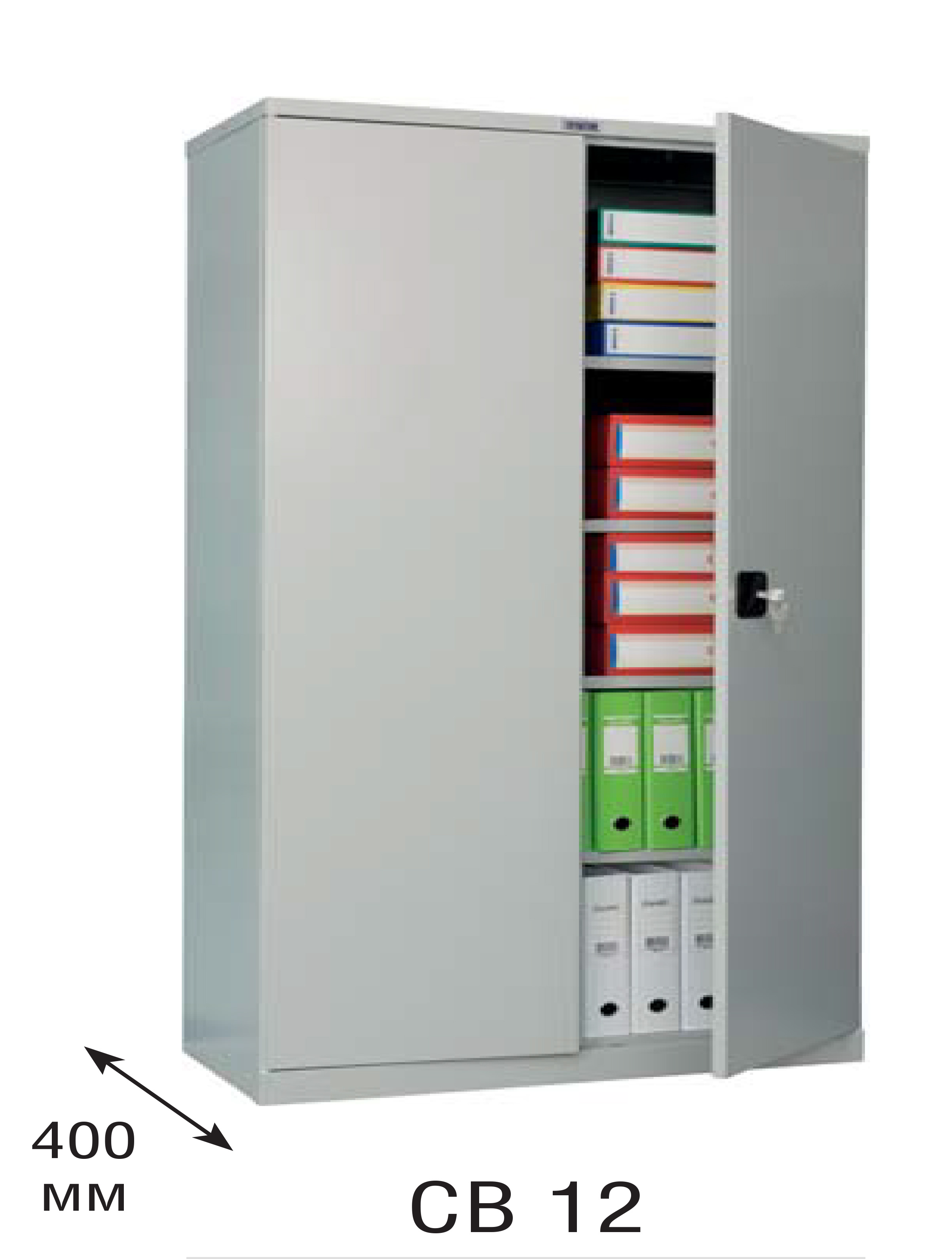 Шкаф архивный 4 полки (1860*850*400мм.) метал., замок, серый Практик - фото 1