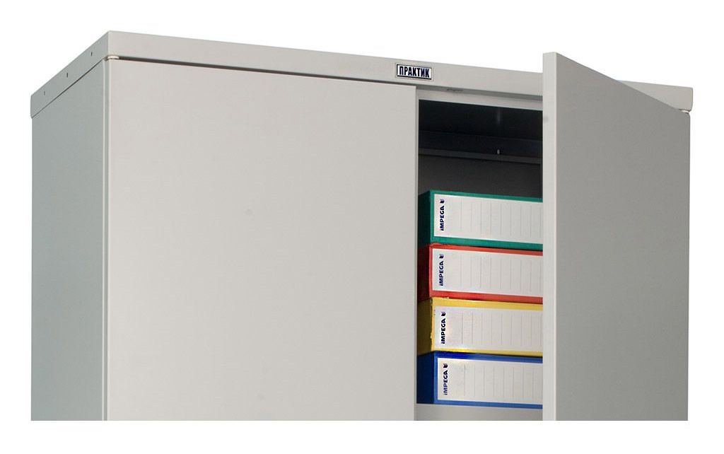 Шкаф архивный 4 полки (1860*850*400мм.) метал., замок, серый Практик - фото 3
