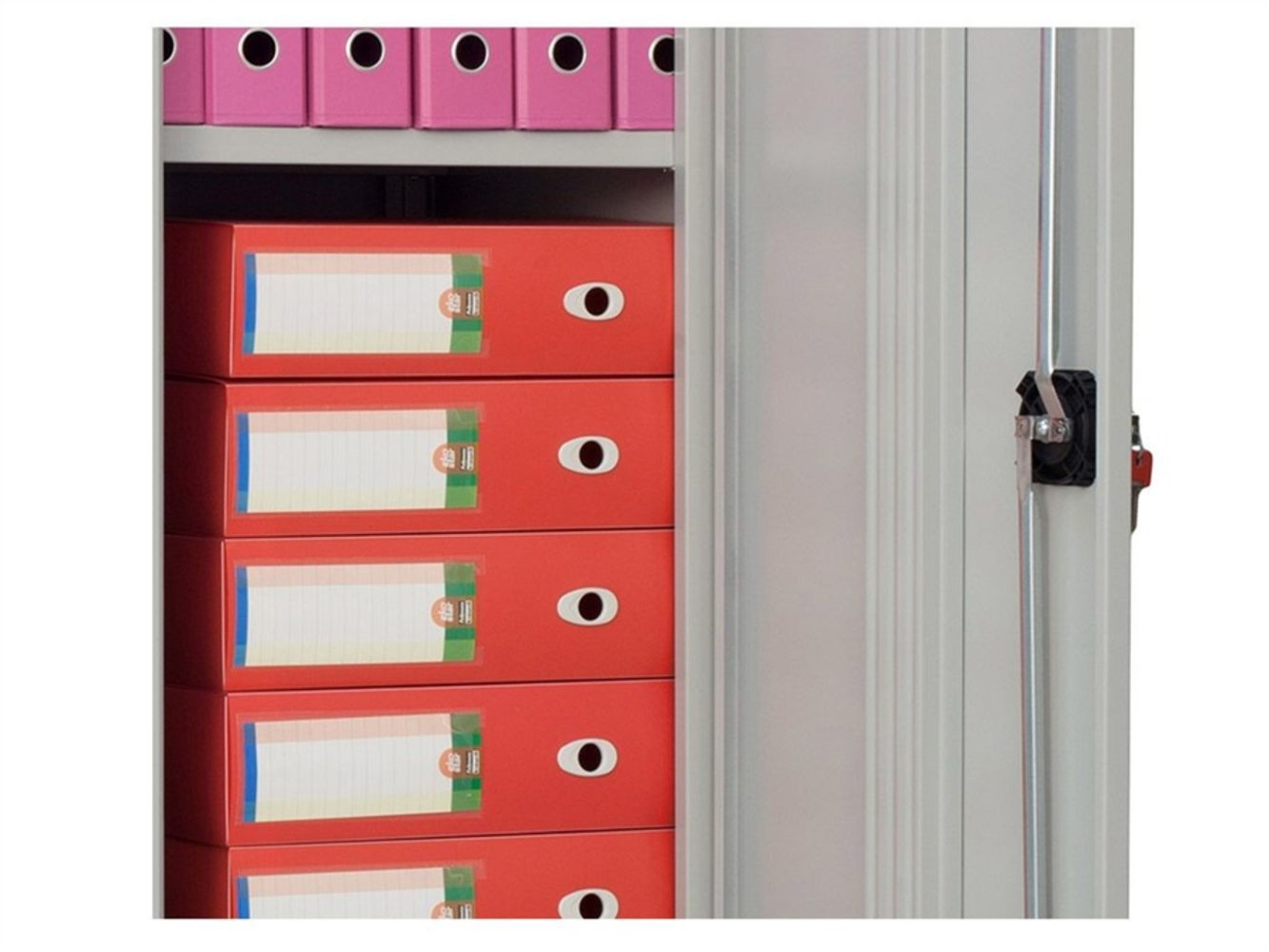 Шафа архівна на 4 полиці (1860*850*500) металева з замком, сірий Практик - фото 2