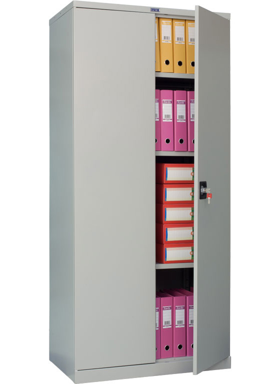 Шкаф архивный 4 полки (1922*848*434мм.) метал., замок, серый Практик - фото 1