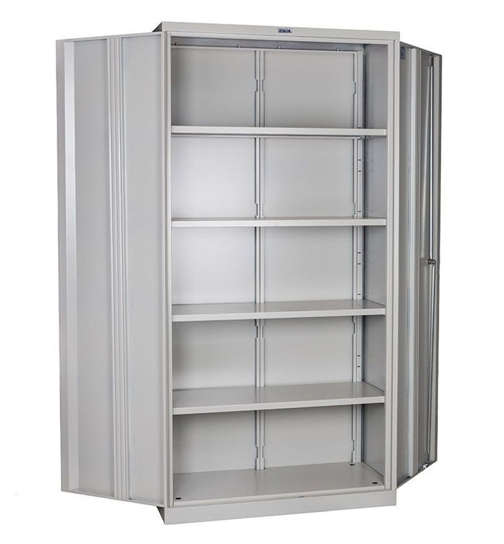 Шкаф архивный 4 полки (1830*915*370мм.) метал., замок, серый Практик - фото 2
