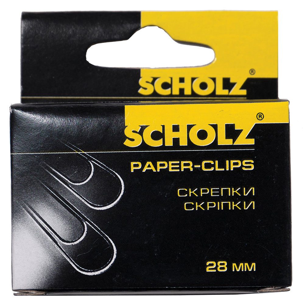 Скрепки 28мм., никель., круглые, 100шт., картон. уп. Scholz - фото 2