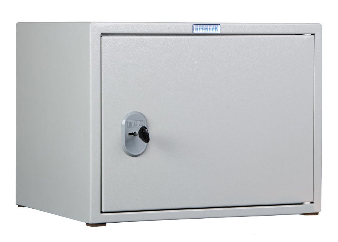Шафа бухгалтерська на 1 полицю+відділення з замком, (320*420*350) металева замком, сірий Практик - фото 1
