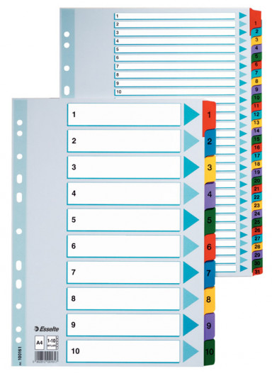 Розділювач сторінок цифровий Mylar 1-10 , картонний Esselte — фото 4