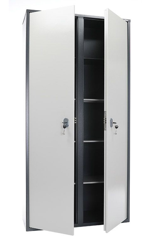 Шафа бухгалтерська на 8 полиць, 2 двері (1800*920*340) металева з замком, графіт AIKO - фото 2