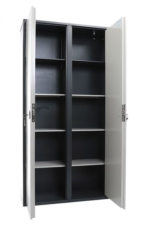 Шафа бухгалтерська на 8 полиць, 2 двері (1800*920*340) металева з замком, графіт AIKO - фото 4