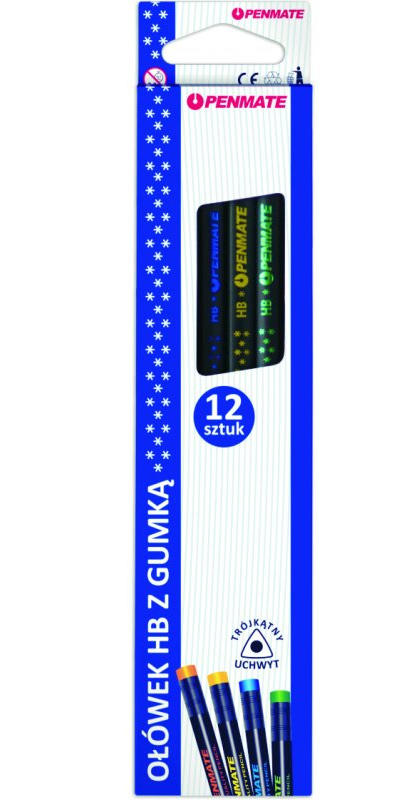 Карандаш чернографитный с резинкой НВ 