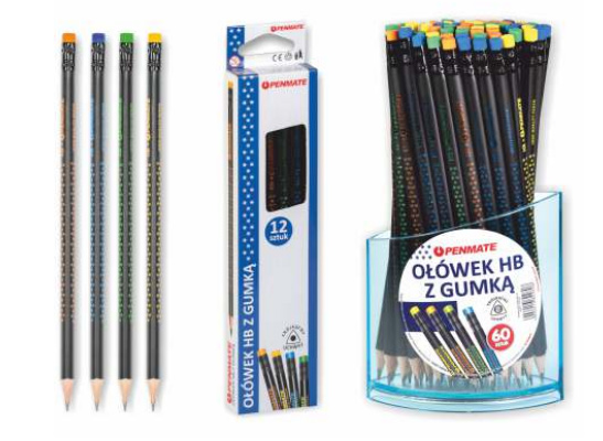 Карандаш чернографитный с резинкой НВ 