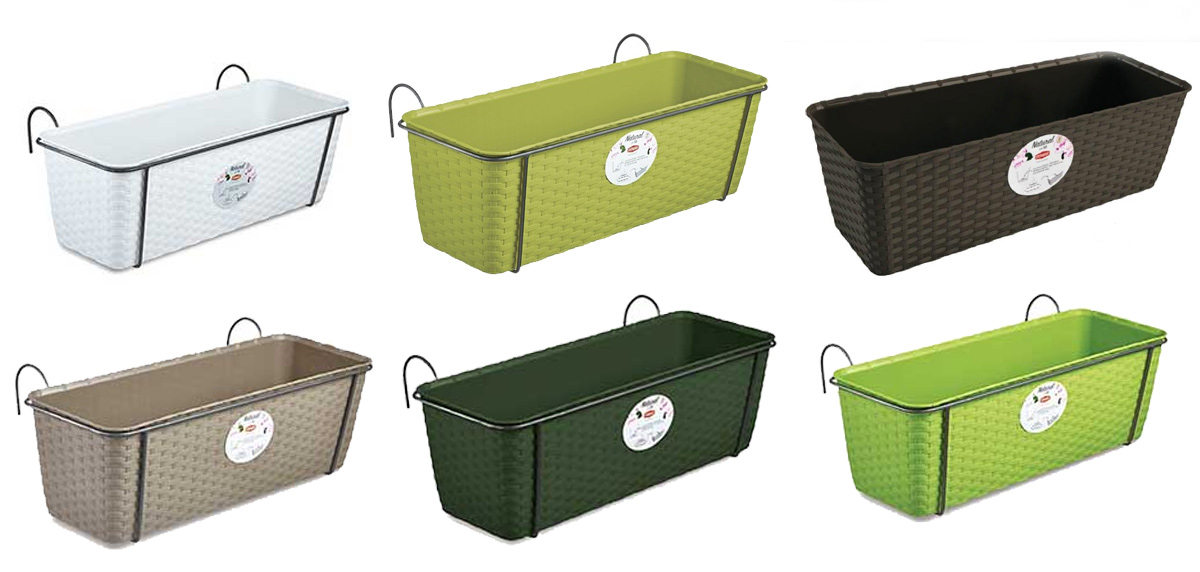 Набір вазон+ металеве кріплення 50*18*19, фісташ. Італія - фото 2