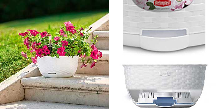 Кашпо подвесное с функцией автополива 30*14,5см, бел. Италия - фото 3