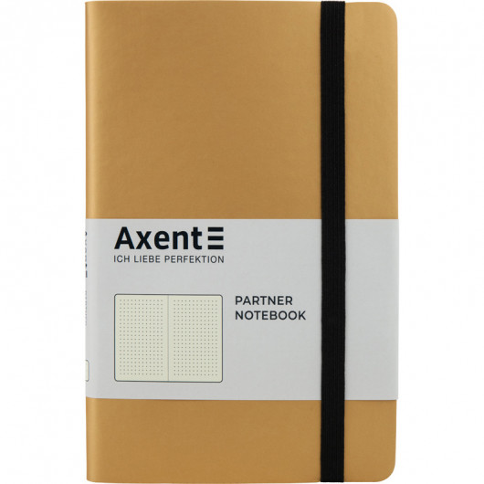 Книга записная Partner Soft, 125*195, 96 л, точ., золотистая Axent - фото 7