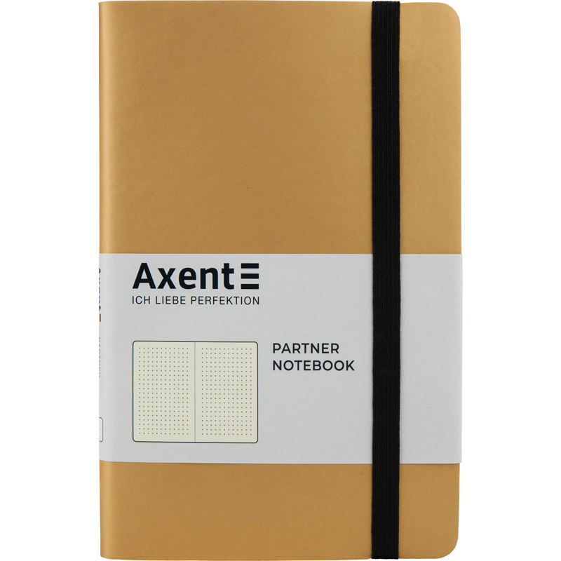 Книга записная Partner Soft, 125*195, 96 л, точ., золотистая Axent - фото 7