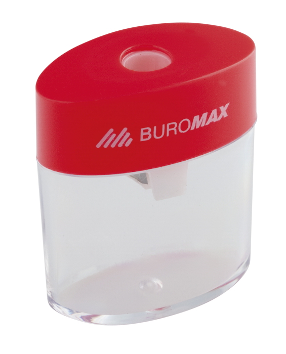 Точилка з контейнером, пластикова, овальна, асорті BuroMax — фото 6