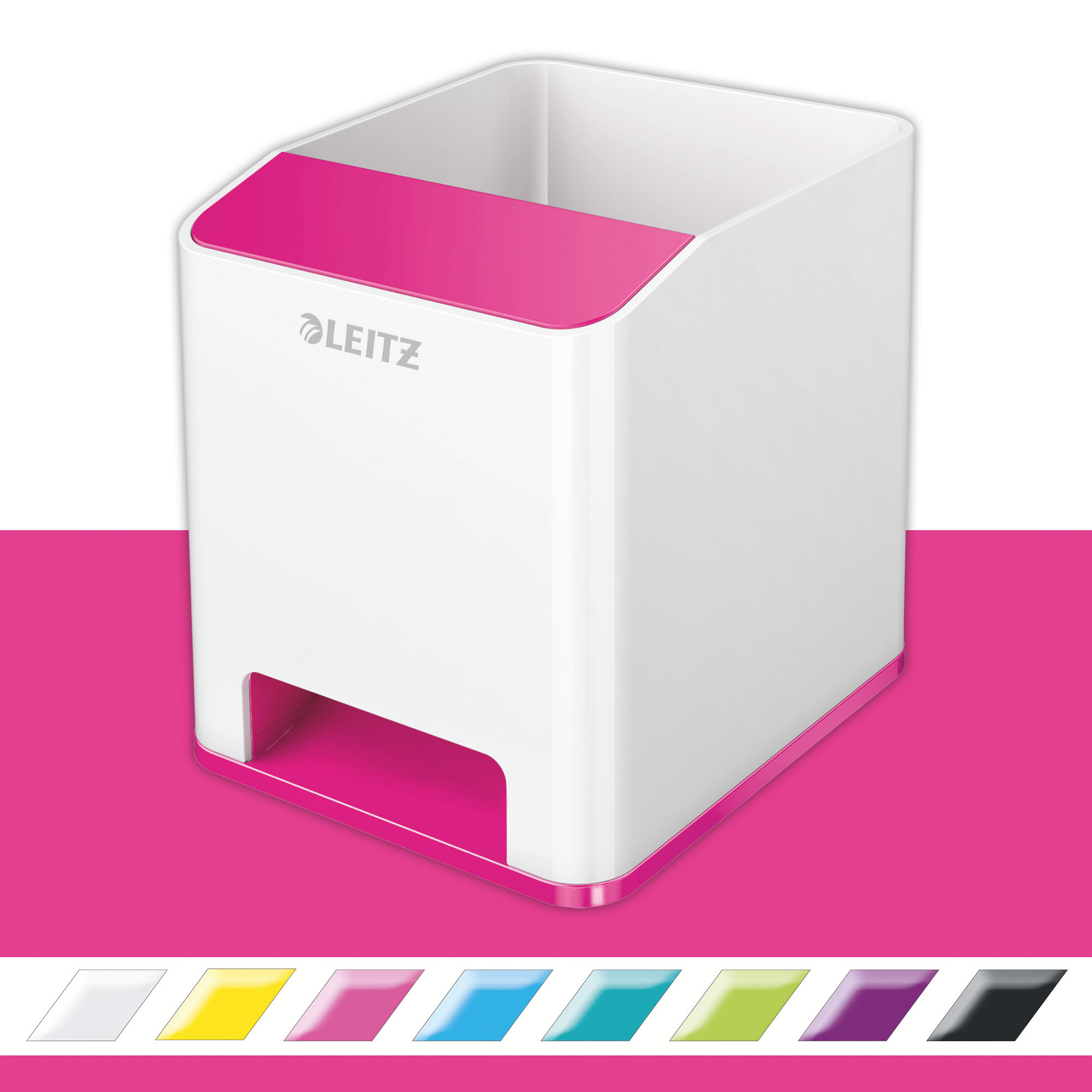 Подставка для ручек и смартфона WOW Duo Colour пластиковая, квадратная, розов. LEITZ - фото 7