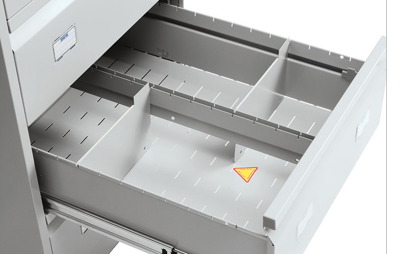 Поздовжній розділювач 2,4*16,5*16,5см 5шт./уп. (дві секції), метал, сірий Практик - фото 1