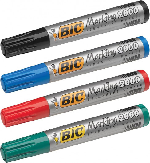 Маркер перманентный 2000, круглое острие 2,5мм., красн. Bic - фото 5