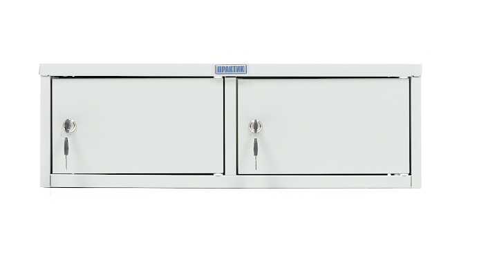 Шафа касира, 2 відділеня з замками (196*600*300) металева, сірий Практик - фото 1