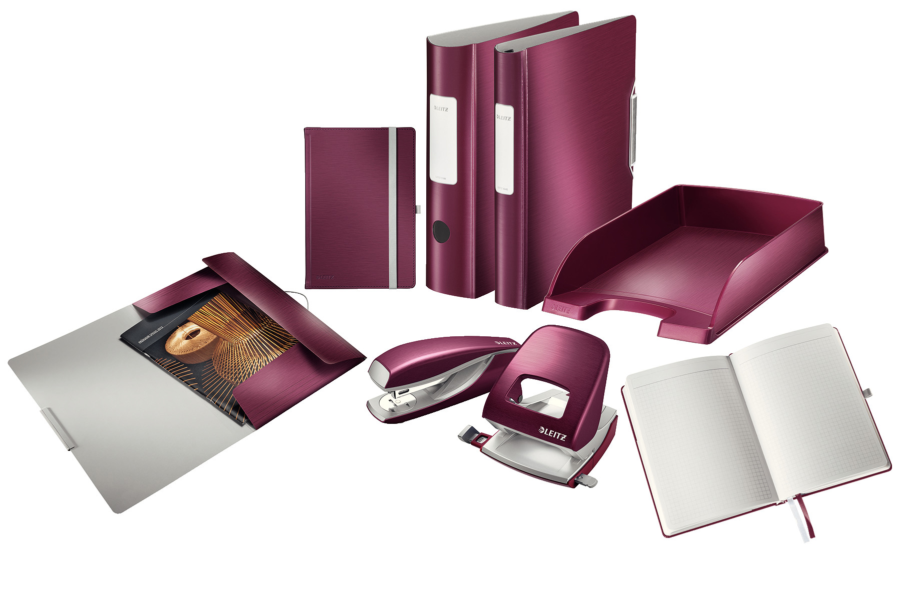 Регистратор 8,2см. А4 (PP) 180 Style, гранатовый красн. LEITZ - фото 5