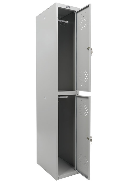 Шкаф для раздевалок, две секции (1830*302*500мм) метал., замок, серый Практик - фото 1