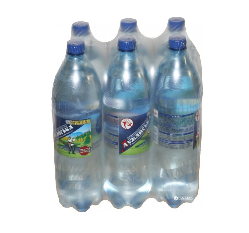Вода минеральная газированная 1,5л., 6шт./уп., Лужанская, пластиковая бутылка УкрМинВоды - фото 1