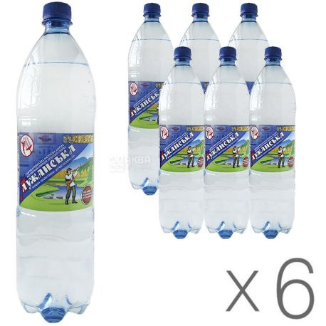 Вода минеральная газированная 1,5л., 6шт./уп., Лужанская, пластиковая бутылка УкрМинВоды - фото 2