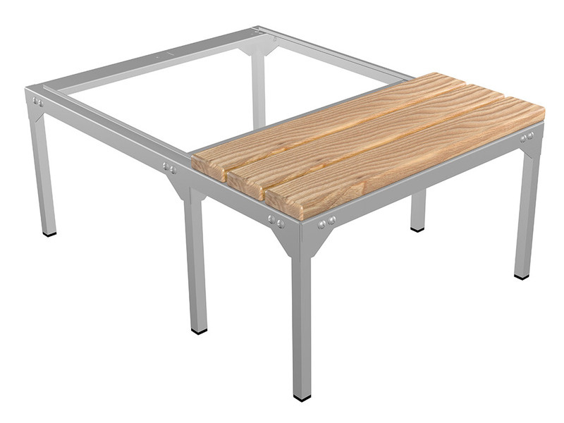 Подставка (скамья) (334/300x575x770) 1шт, сосна, серый Практик - фото 1