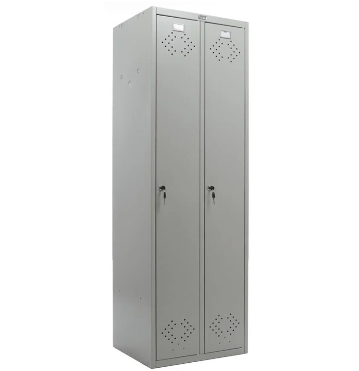 Шкаф для раздевалок, две двери (1830*600*500мм) метал., замок, серый Практик - фото 1