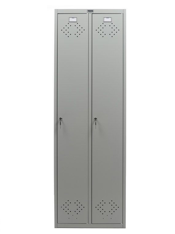 Шкаф для раздевалок, две двери (1830*600*500мм) метал., замок, серый Практик - фото 3