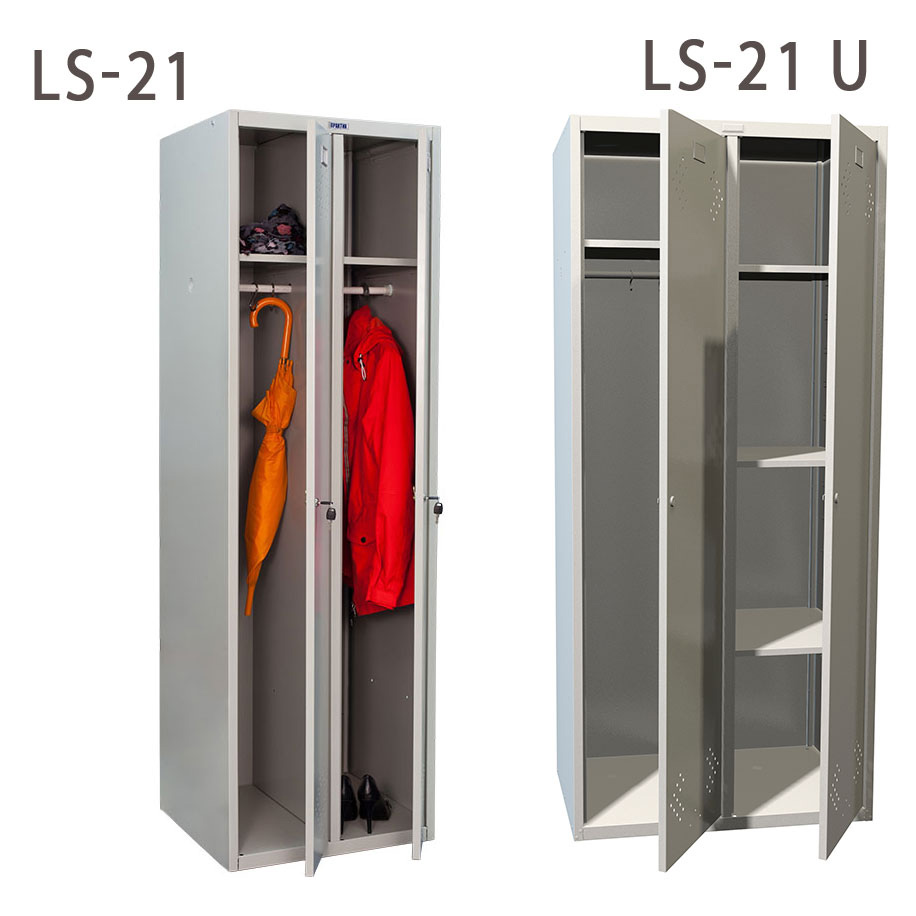 Шкаф для раздевалок, две двери (1830*600*500мм) метал., замок, серый Практик - фото 4