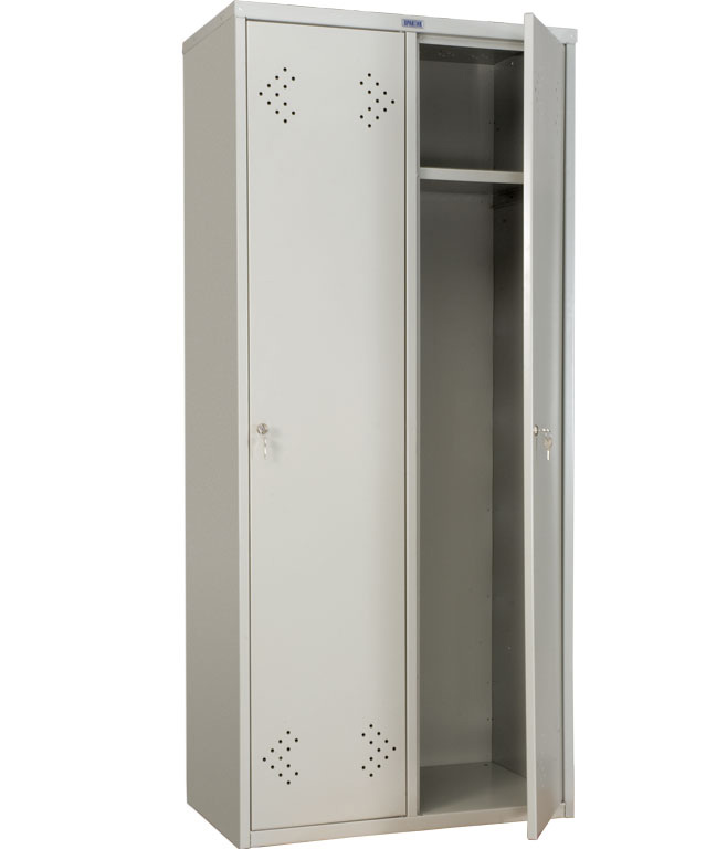 Шафа для роздягалень, дві двері (1860*600*500мм) метал., замок, сірий Практик - фото 2