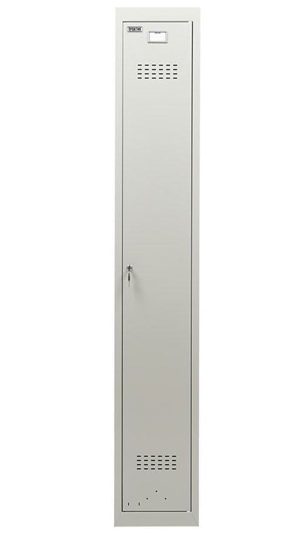 Шкаф для раздевалок, 1 дверь, Усиленный (1830*300*500мм) метал., замок, База, серый Практик - фото 1