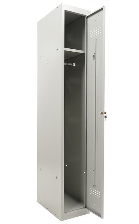 Шкаф для раздевалок, 1 дверь, Усиленный (1830*300*500мм) метал., замок, База, серый Практик - фото 2