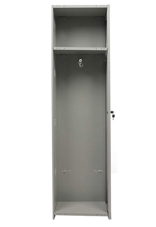 Шкаф для раздевалок, 1 дверь, Усиленный (1830*300*500мм) метал., замок Доп. модуль, серый Практик - фото 2