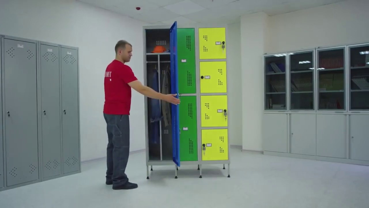 Шкаф для раздевалок, 1 дверь, Усиленный (1830*400*500мм) метал., замок База, серый Практик - фото 2