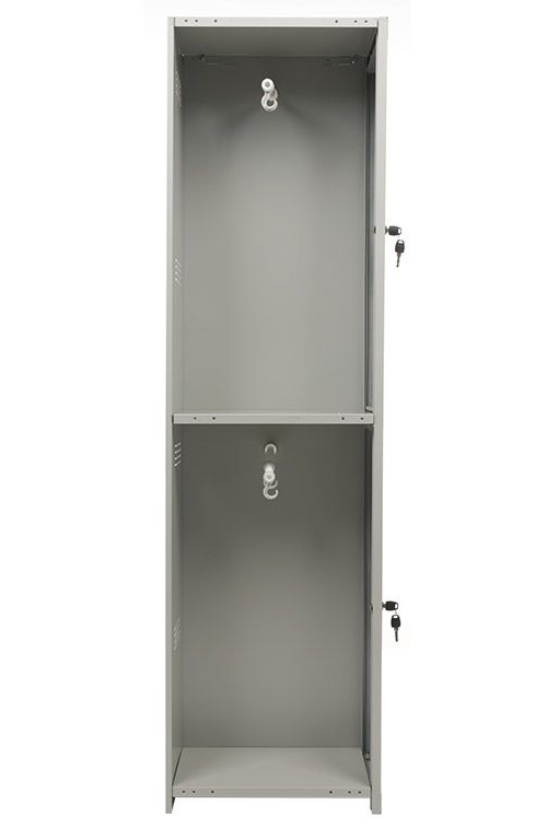 Шкаф для раздевалок, 2 двери, Усиленный (1830*300*500мм) метал., замок, Доп модуль, серый Практик - фото 3