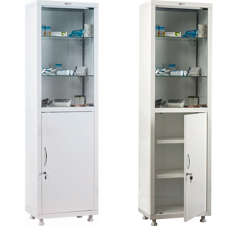 Шафа медична HILFE MD 2 двері, 4 полиці (1655/1716*500*320) метал., замок, біл. Hilfe - фото 1