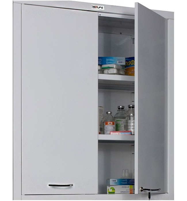 Шкаф медицинский HILFE MD 4 двери, 4 полки (1750/1850*800*400) метал., замок, бел. Hilfe - фото 2