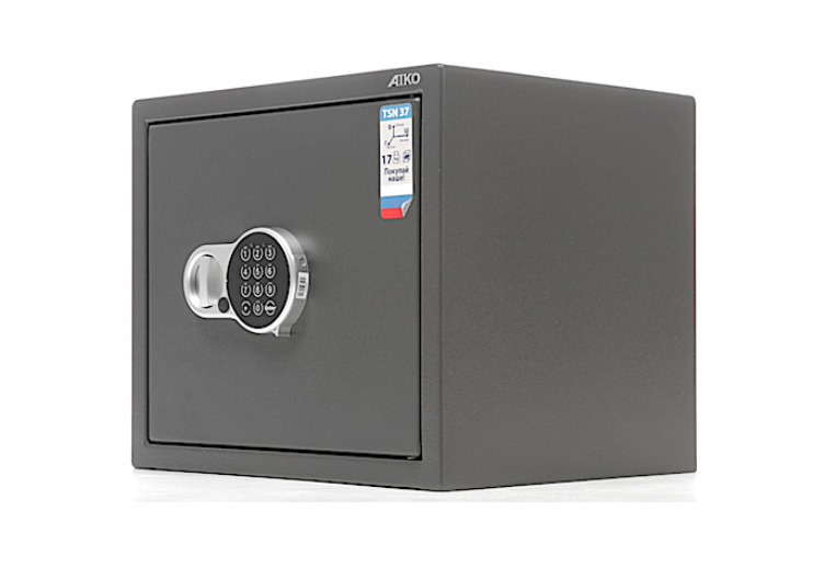 Сейф офисный (370*435*381мм.) электронный кодовый замок, 1 полка TSN.37-EL, темно-сер. AIKO - фото 2