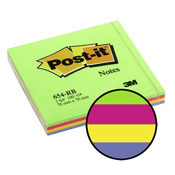 Блок паперу з клейким шаром Post-it 76*76мм.*100л Весна, асорті 3M - фото 1
